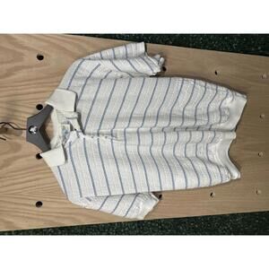 Hampton Beach White and Blue Striped Polo Shirt